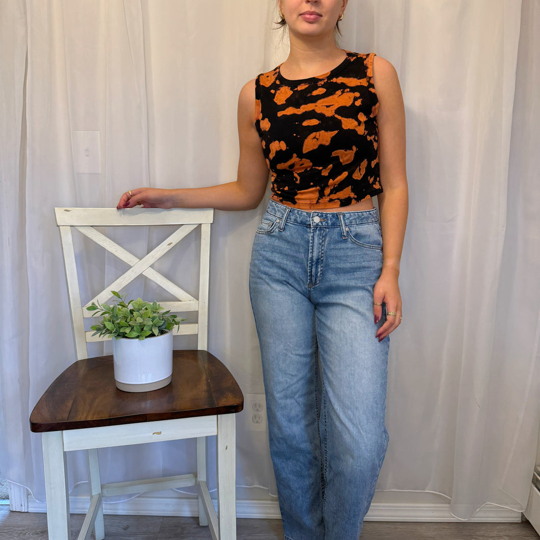 Cropped Orange & Black Tank - Large