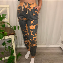 Load image into Gallery viewer, Gray &amp; Peach Bleached Sweatpants
