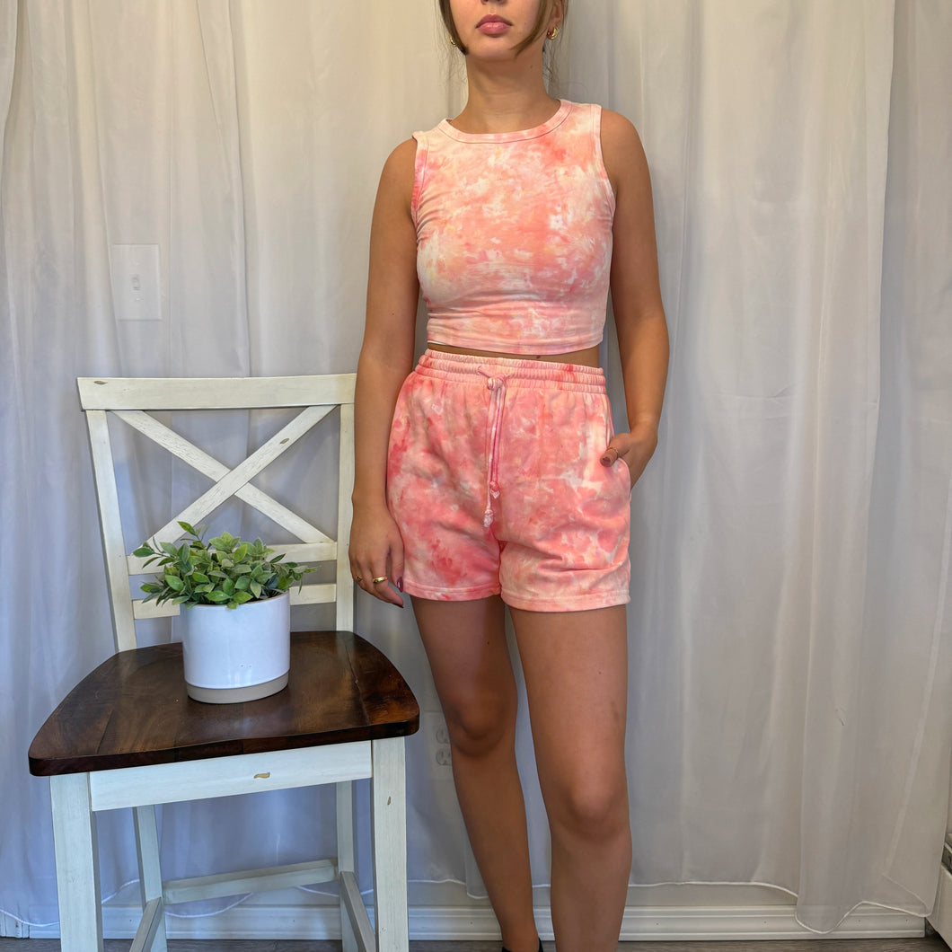 Peachy Cropped Short Set - Small