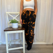 Load image into Gallery viewer, Black &amp; Orange Bleached Sweatpants
