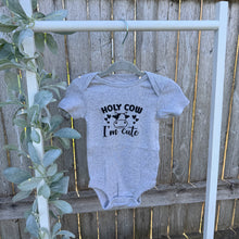 Load image into Gallery viewer, Holy Cow Gray Onesie
