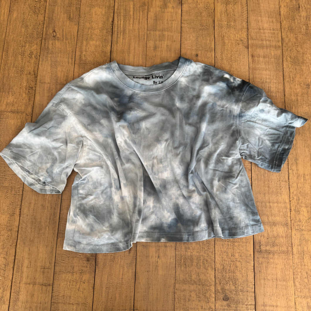 Navy Cropped Tee  - Medium