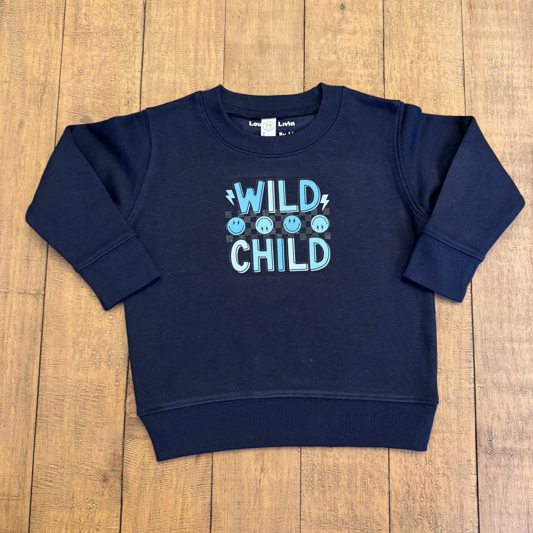 Wild Child Navy Crewneck