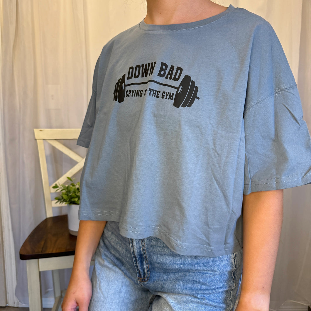 Tortured Poets Lyric Cropped Tee - Down Bad