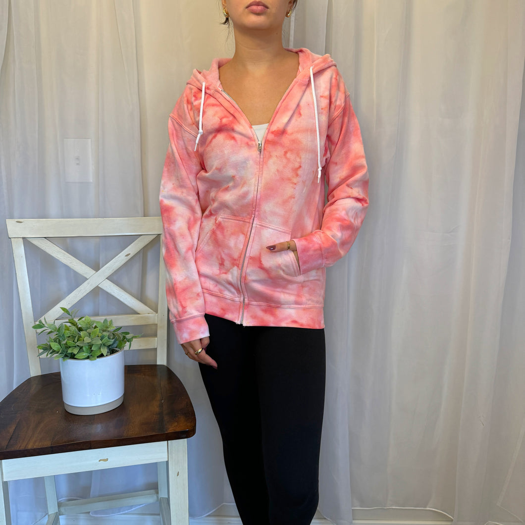 Peachy Zip-Up Hoodie - Small
