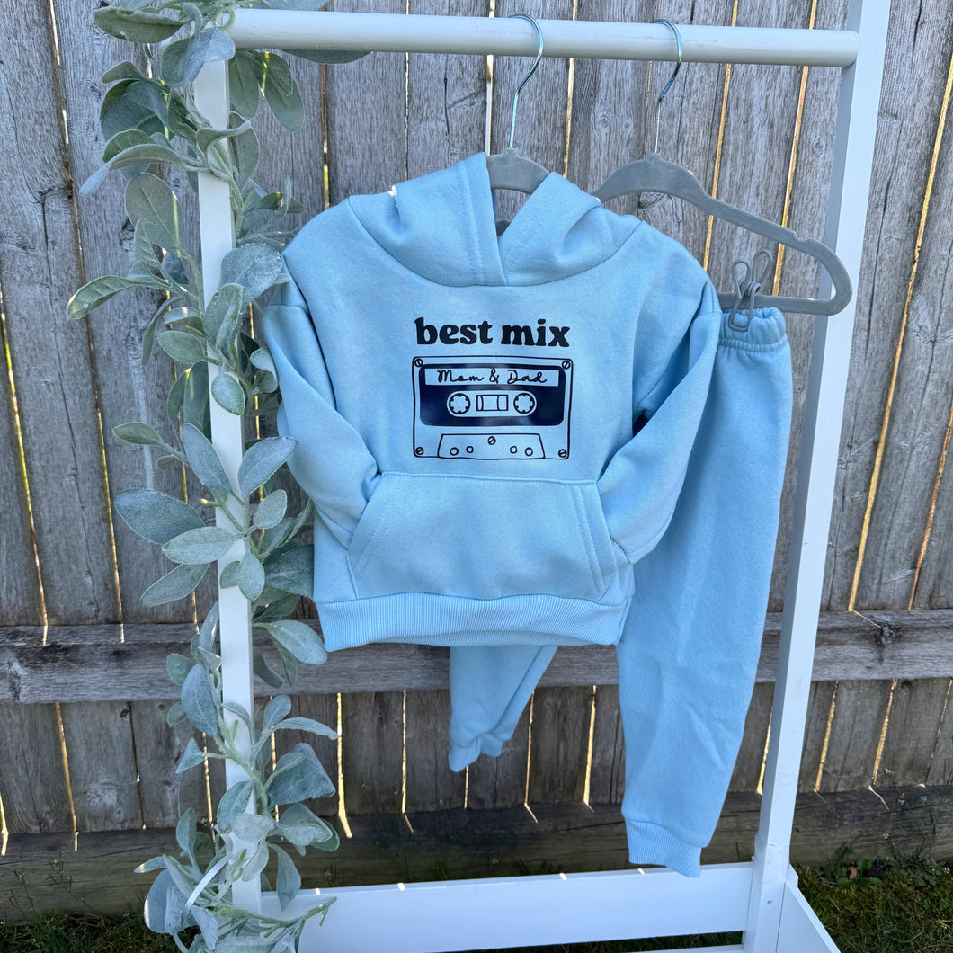 Blue Best Mix Hoodie Set